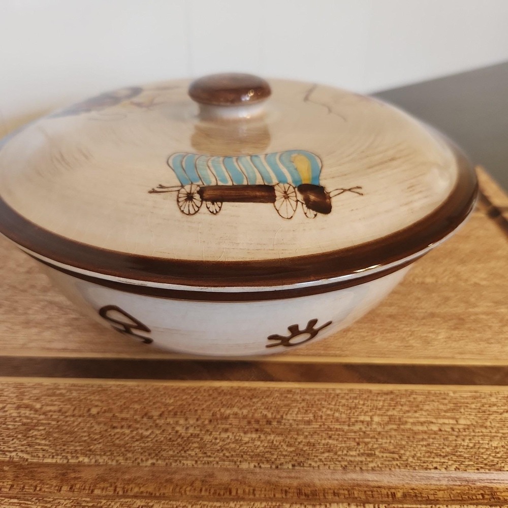 Vintage Fred Roberts Lidded Casserole Dish Del Coronado 1950s Rare Western